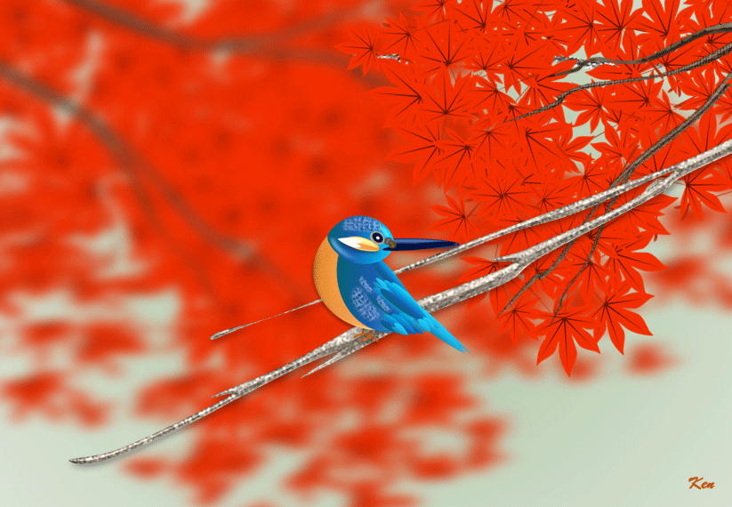 Word作品_カワセミ