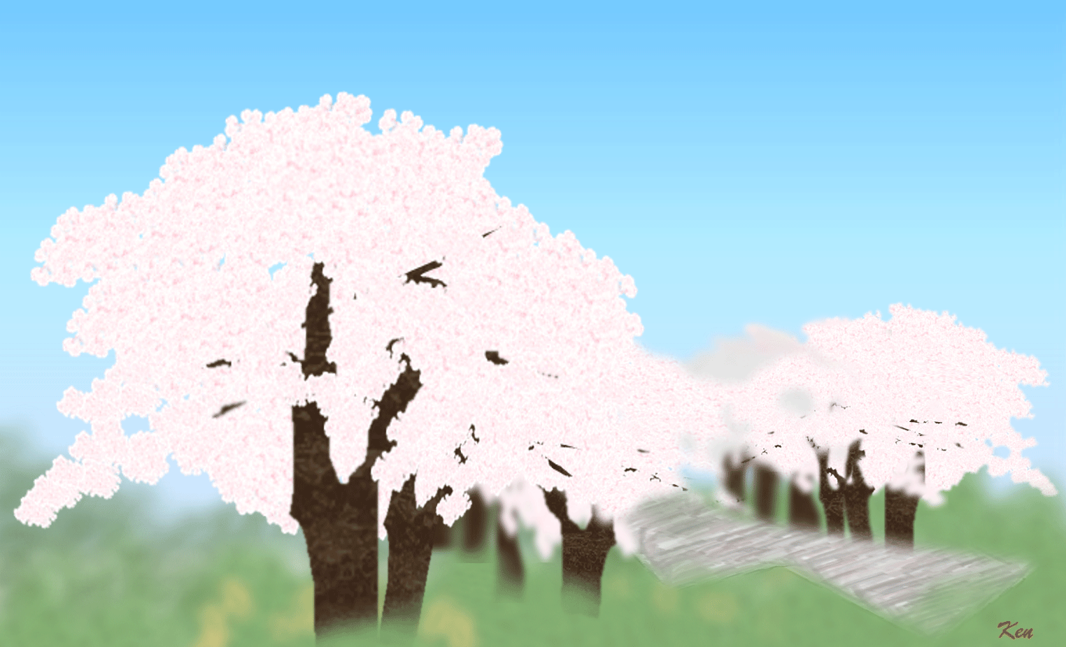 Word作品_桜みち